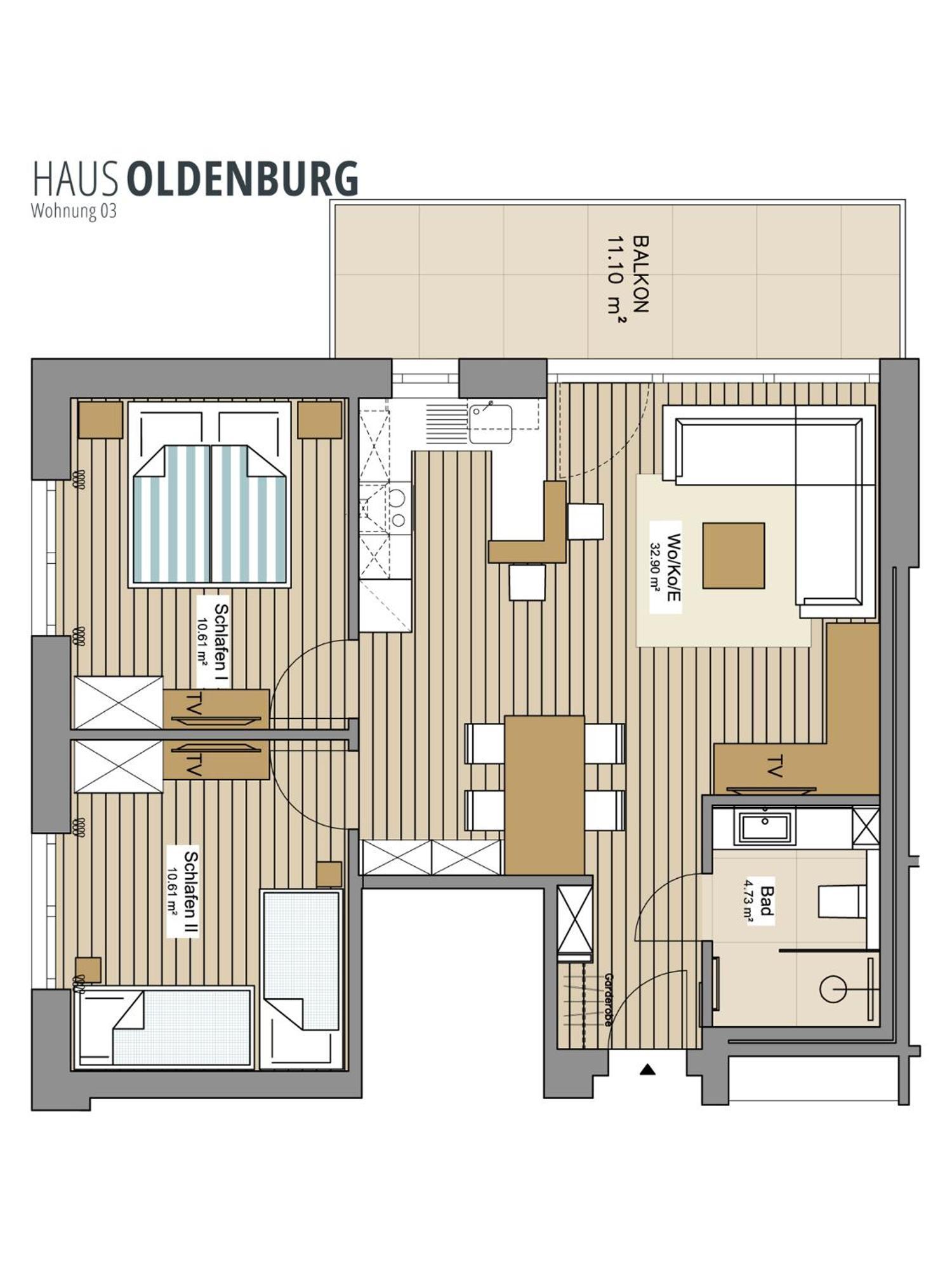 Haus Oldenburg - Wohnung 3 Mit Balkon Wangerooge Exterior photo